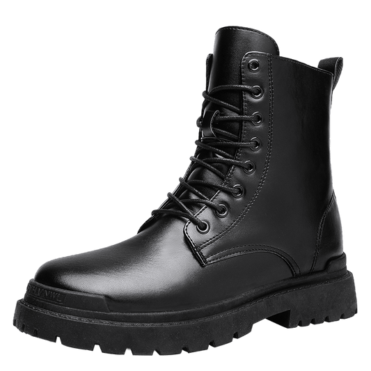 Men's Combat Boots, Casual Lace-up Walking Shoes, Preppy Style Army Boots