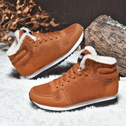 Men's Fuzz-lined Snow Boots Thermal Winter Shoes Boots, Casual Walking Shoes